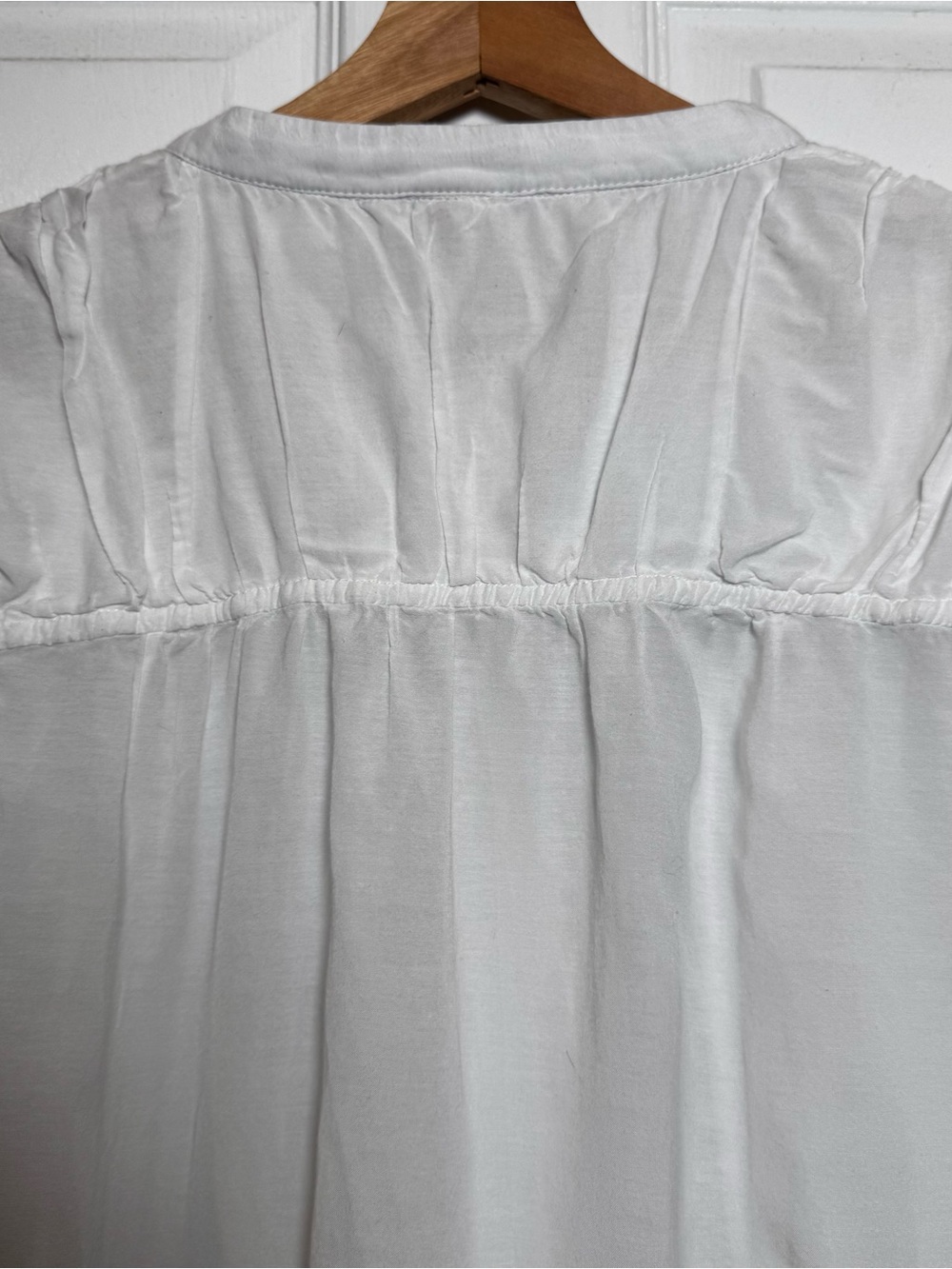 Anthropologie Pilcro White Boho Peasant Henley Cottagecore Pintuck Blouse XL - Picture 10 of 11